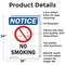 Signmission No Smoking OSHA Notice Sign, Aluminum, 18in W x 24in L, 2PK OS-2PACK-NS-A-1824-V-14808 - alternate 5